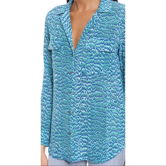Equipment Blaise Silk Blouse in Blue Jade - Picture 2 of 8